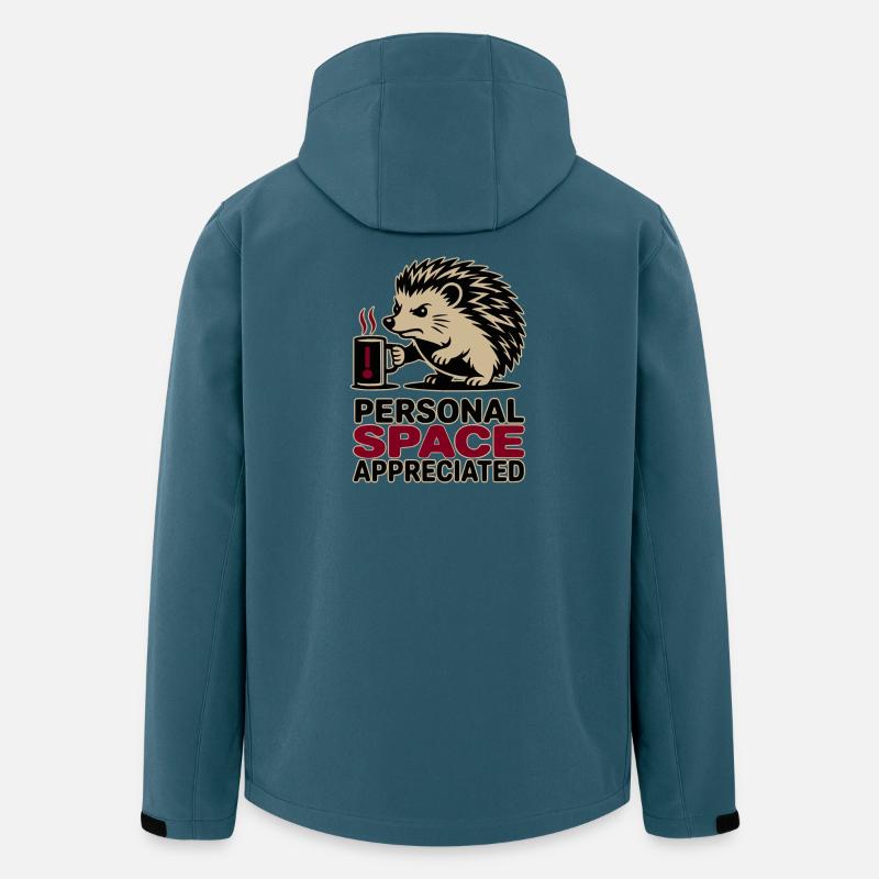 Grumpy Hedgehog Personal Space Introvert Coffee - Veste softshell homme en polyester recyclé Stanley/Stella - bleu pétrole foncé
