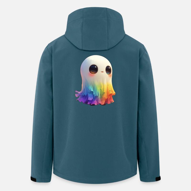 Creepy Cute Rainbow Ghost - Recycelte Männer Softshell-Jacke von Stanley/Stella - Dunkles Petrol