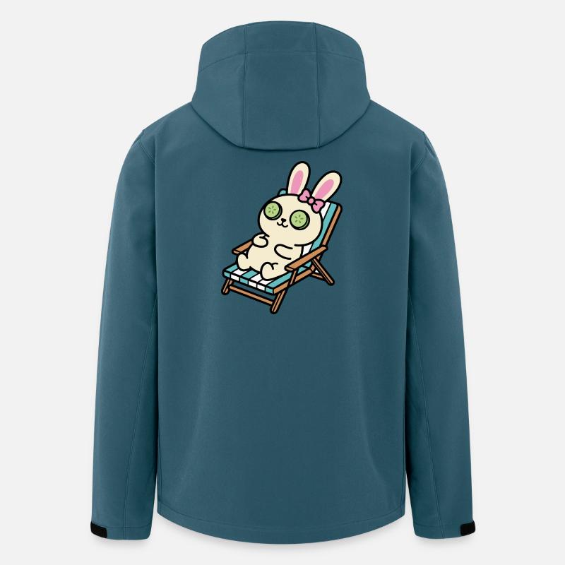 Kawaii Bunny, détends-toi - Veste softshell homme en polyester recyclé Stanley/Stella - bleu pétrole foncé