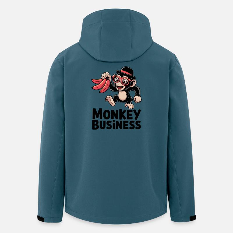 Affaires de singes - Veste softshell homme en polyester recyclé Stanley/Stella - bleu pétrole foncé