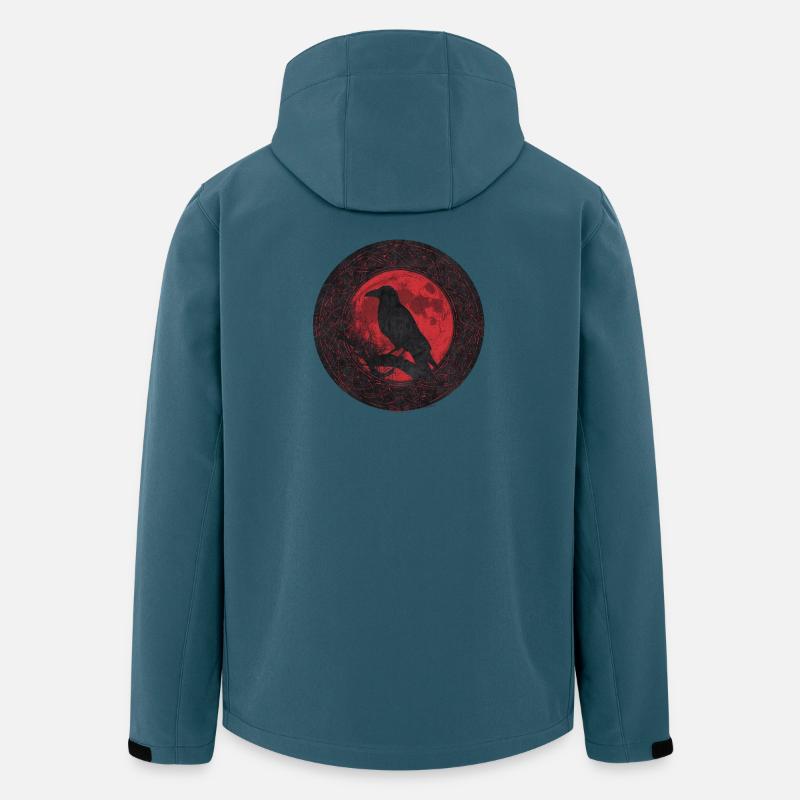 Nachtrabe unter rotem Mond - Recycelte Männer Softshell-Jacke von Stanley/Stella - Dunkles Petrol