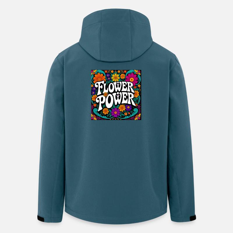 Florales Power-Design - Recycelte Männer Softshell-Jacke von Stanley/Stella - Dunkles Petrol