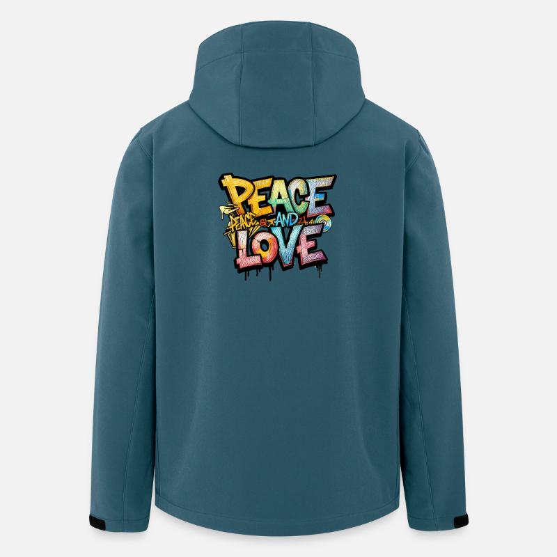 Peace and Love Graffiti - Recycelte Männer Softshell-Jacke von Stanley/Stella - Dunkles Petrol
