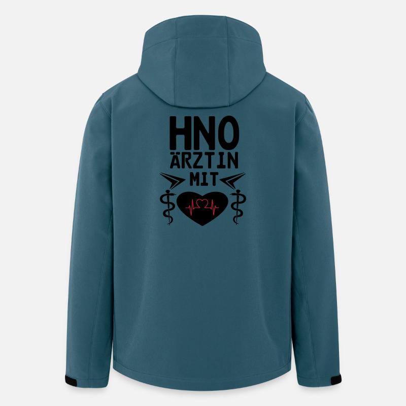 HNO Ärztin mit Herz Geschenk - Recycelte Männer Softshell-Jacke von Stanley/Stella - Dunkles Petrol