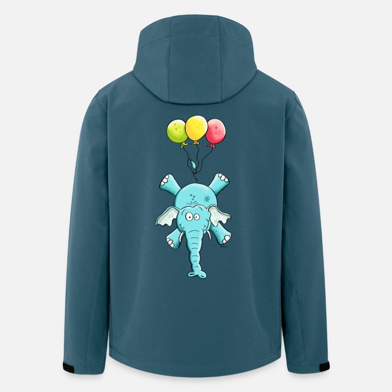 Elefant mit Ballons - Recycelte Männer Softshell-Jacke von Stanley/Stella - Dunkles Petrol