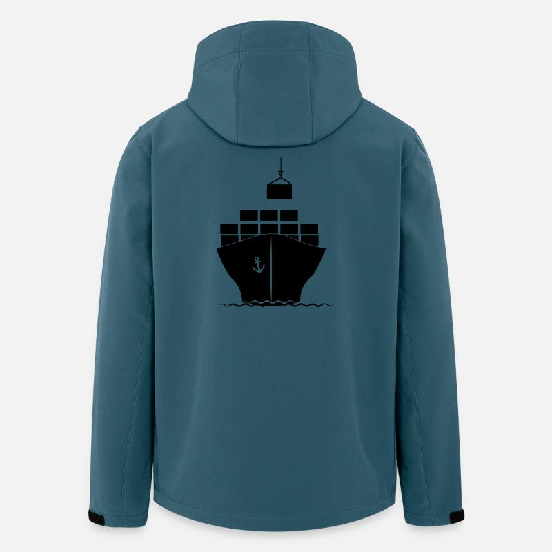 Seecontainerboot mit Kranbeladung - Recycelte Männer Softshell-Jacke von Stanley/Stella - Dunkles Petrol