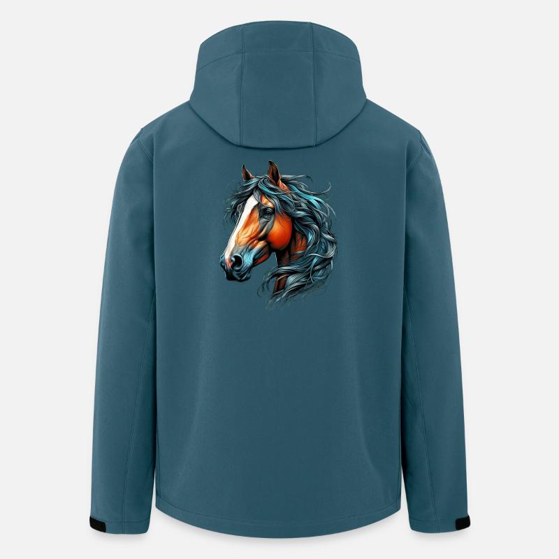 Pferd - Recycelte Männer Softshell-Jacke von Stanley/Stella - Dunkles Petrol