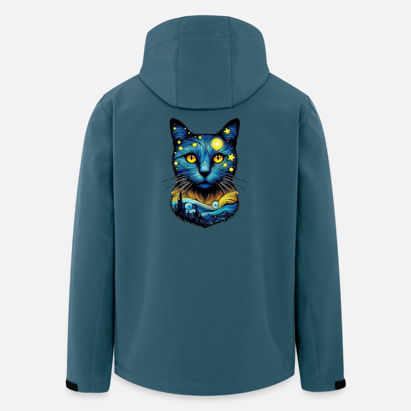 Katze - Recycelte Männer Softshell-Jacke von Stanley/Stella - Dunkles Petrol
