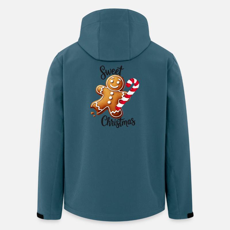 Fröhlicher Lebkuchenmann mit Zuckerstange - Recycelte Männer Softshell-Jacke von Stanley/Stella - Dunkles Petrol