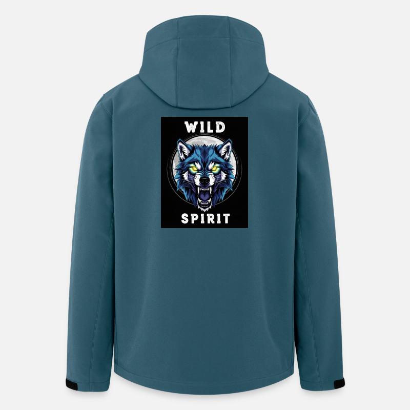 Wilder Wolf Geist Dinosaurier Design - Recycelte Männer Softshell-Jacke von Stanley/Stella - Dunkles Petrol