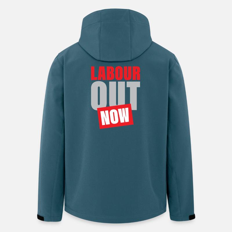 Labour out Now Mutiges Protestdesign - Recycelte Männer Softshell-Jacke von Stanley/Stella - Dunkles Petrol