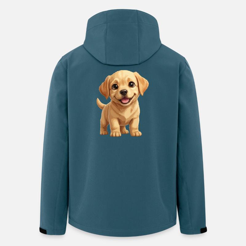 Labrador_Retriever_puppy_blij - Recycelte Männer Softshell-Jacke von Stanley/Stella - Dunkles Petrol