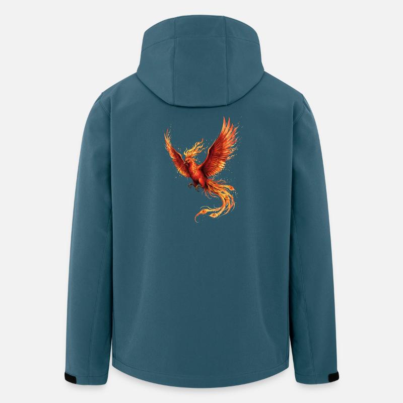 Feuervogel Phönix mit Feuerflügeln - Recycelte Männer Softshell-Jacke von Stanley/Stella - Dunkles Petrol