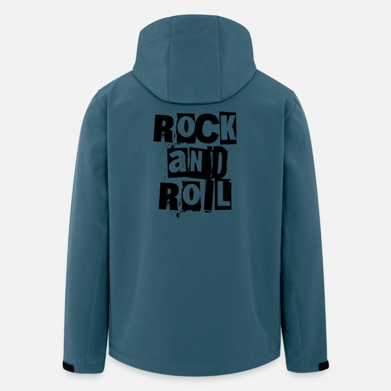 Rock'n'Roll-Logo mit fettem und distressed-Logo - Recycelte Männer Softshell-Jacke von Stanley/Stella - Dunkles Petrol