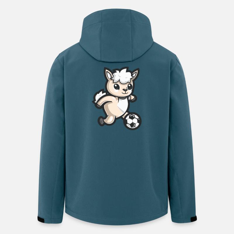 Kawaii Alpaka Fußballheld - Recycelte Männer Softshell-Jacke von Stanley/Stella - Dunkles Petrol