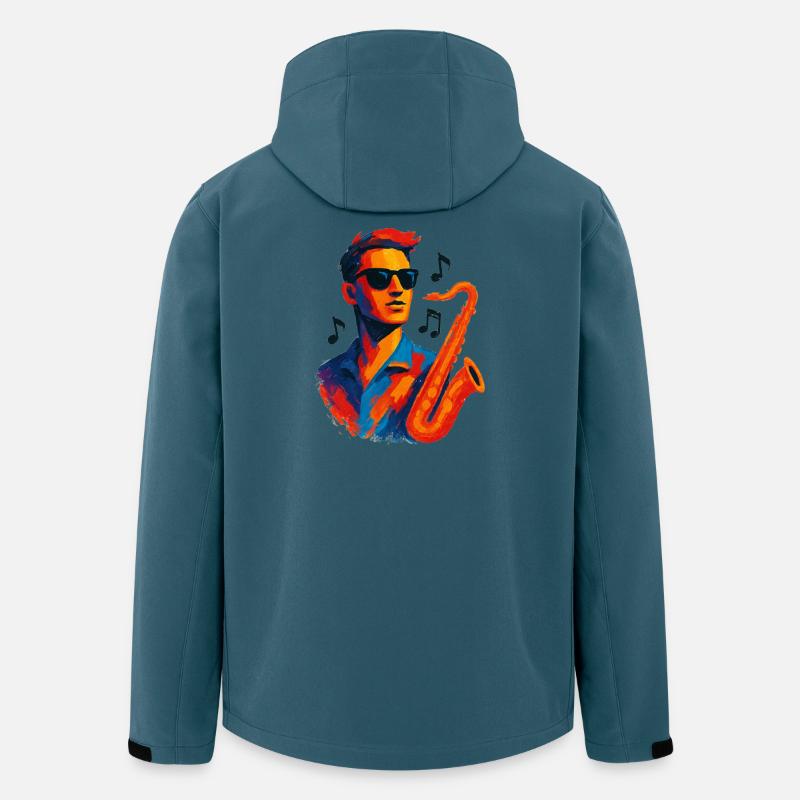 Jazz – Saxophon – Musik - Recycelte Männer Softshell-Jacke von Stanley/Stella - Dunkles Petrol