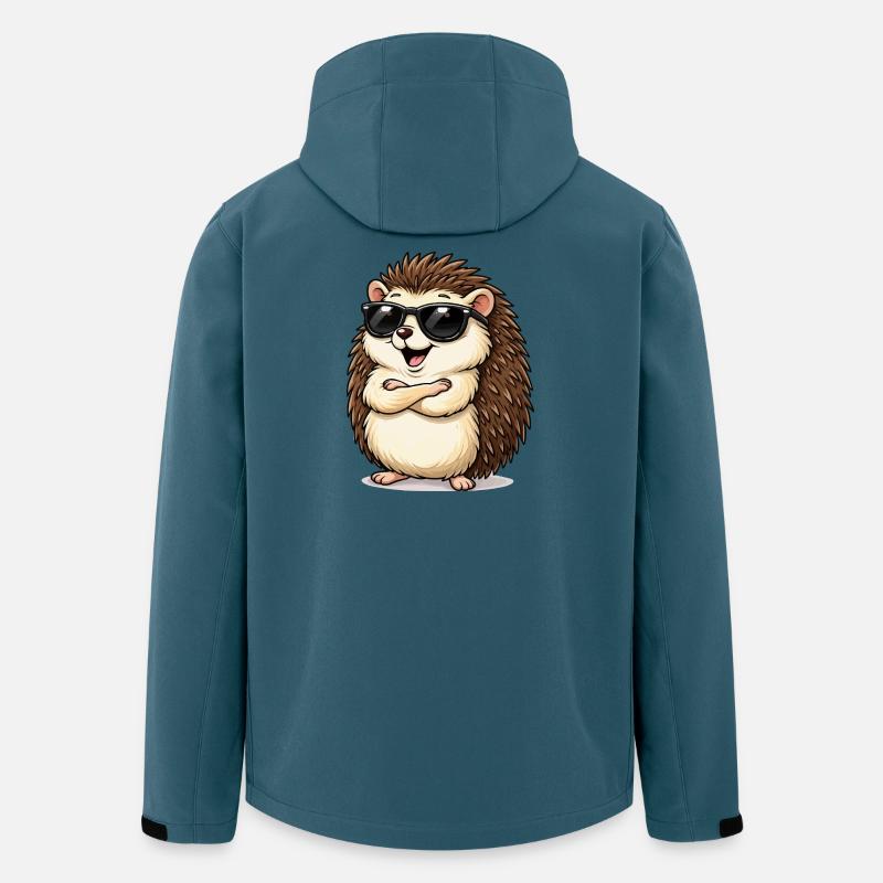 Igel mit Sonnenbrille - Recycelte Männer Softshell-Jacke von Stanley/Stella - Dunkles Petrol