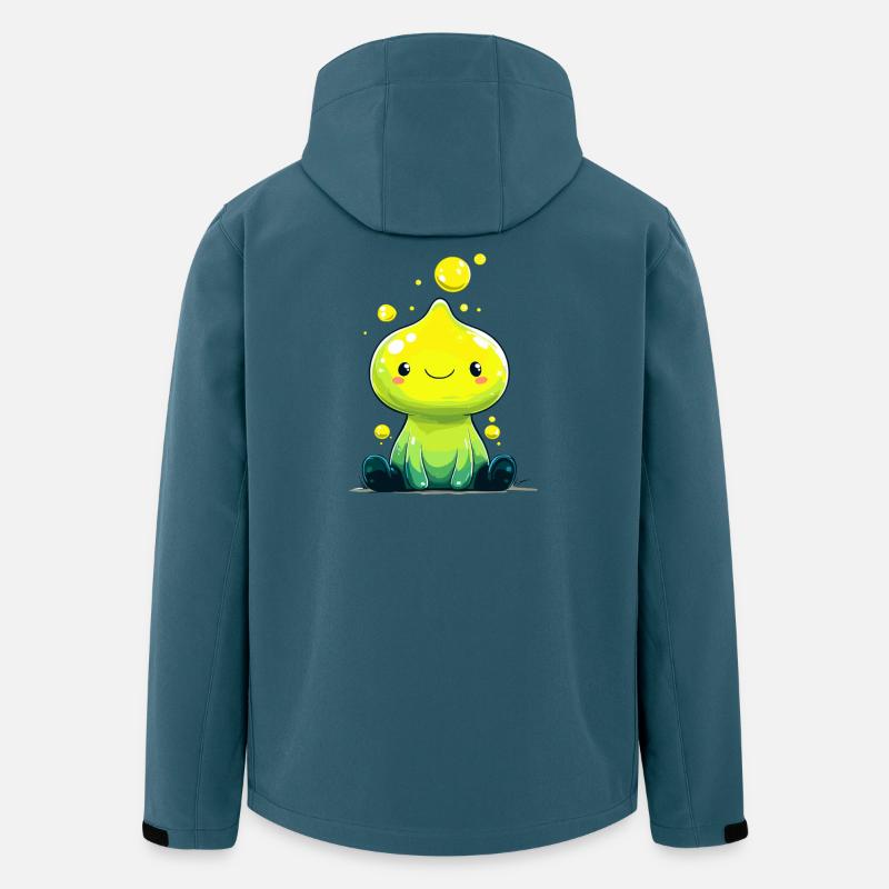 Kleiner Neon-Slime mit Lächeln - Recycelte Männer Softshell-Jacke von Stanley/Stella - Dunkles Petrol