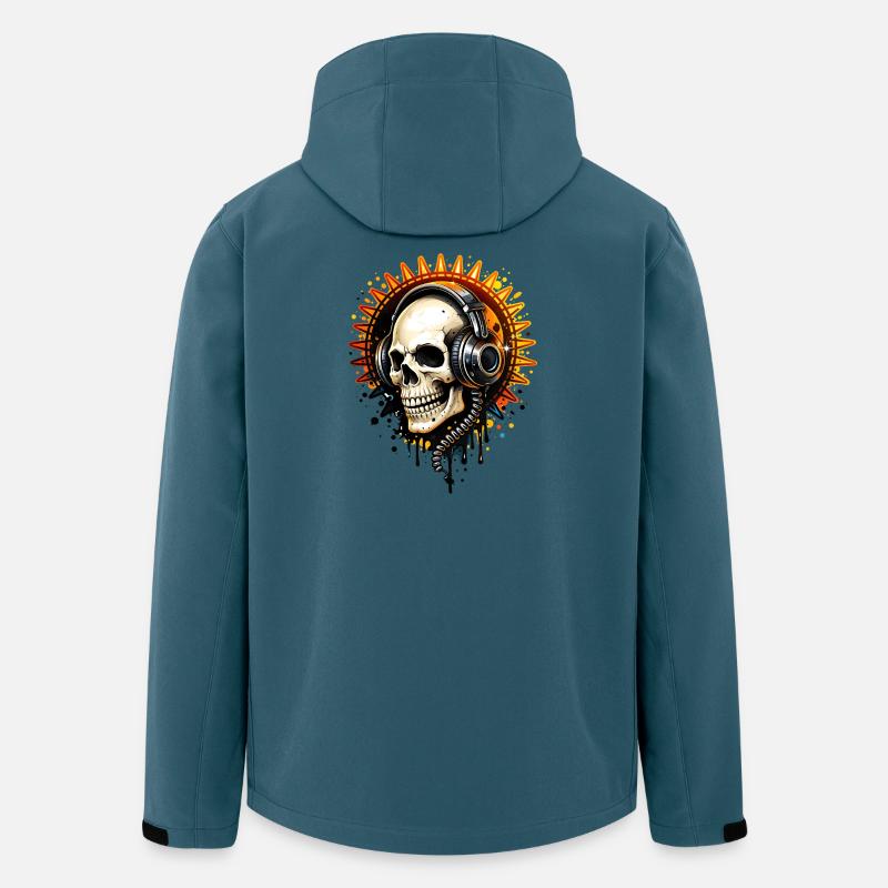 Totenkopf mit Kopfhörern Illustration - Recycelte Männer Softshell-Jacke von Stanley/Stella - Dunkles Petrol
