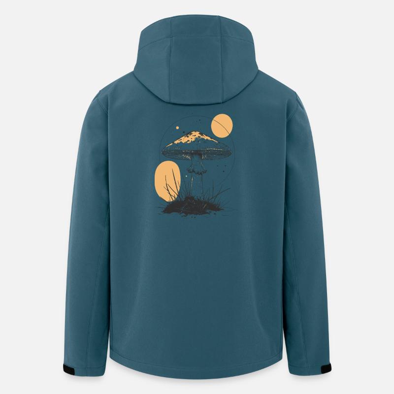 Mondschein Waldpilz Silhouette - Recycelte Männer Softshell-Jacke von Stanley/Stella - Dunkles Petrol
