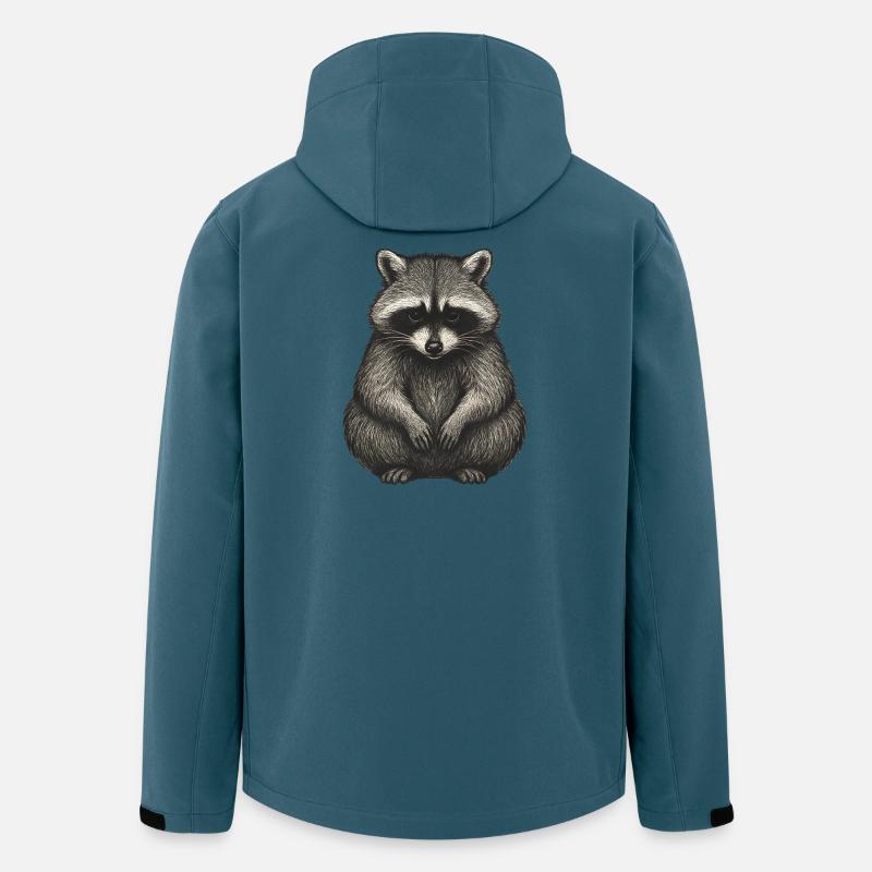 Schatten Waschbär Illustration - Recycelte Männer Softshell-Jacke von Stanley/Stella - Dunkles Petrol