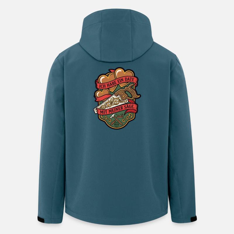 Säge Date - Lustiger Tischler Spruch - Recycelte Männer Softshell-Jacke von Stanley/Stella - Dunkles Petrol