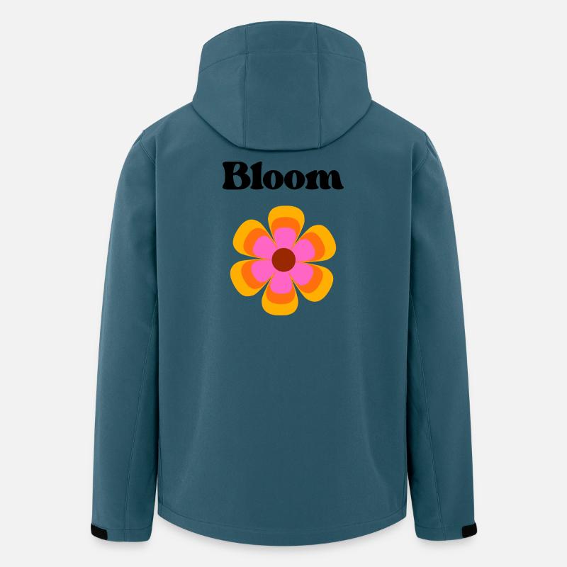 Retro Blütenkreis Pink Orange Bloom - Recycelte Männer Softshell-Jacke von Stanley/Stella - Dunkles Petrol