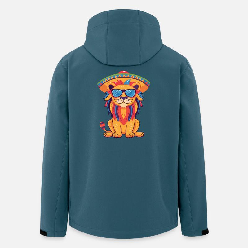 Löwe Comic Lustig Sombrero - Recycelte Männer Softshell-Jacke von Stanley/Stella - Dunkles Petrol