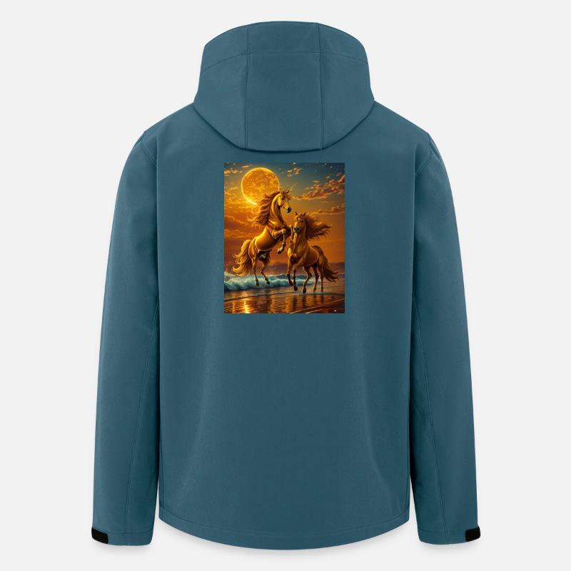 Moonlight hooves at the evening sea - Men’s Recycled Softshell Jacket by Stanley/Stella - stargazer