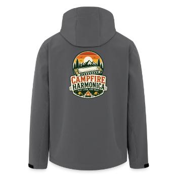 Instrument : Harmonica, Musique de feu de camp, Harmonica - Veste softshell homme en polyester recyclé Stanley/Stella -  - Dos - AI Model Male 185 light (185cm)