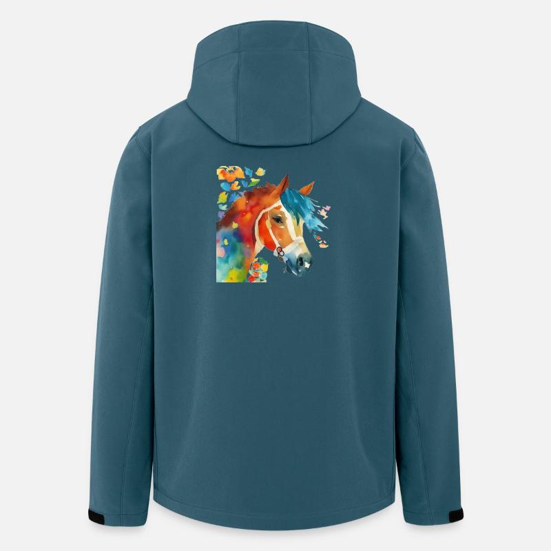 Le bonheur du cheval - Veste softshell homme en polyester recyclé Stanley/Stella - bleu pétrole foncé