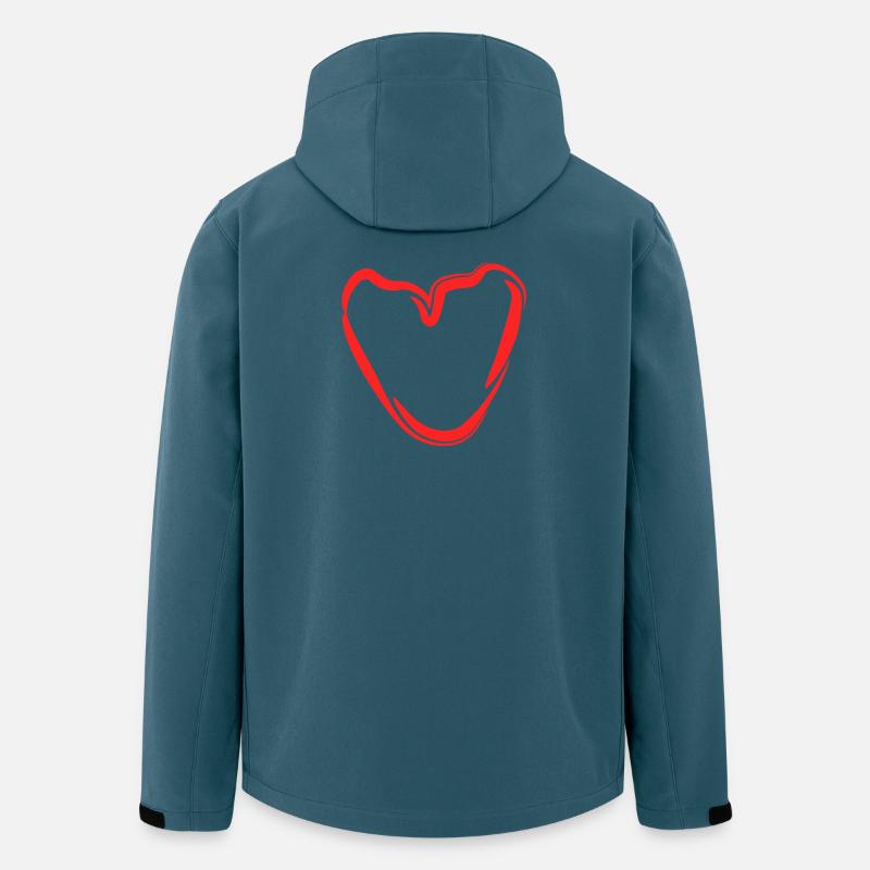 Rotes Handherz Skizze - Recycelte Männer Softshell-Jacke von Stanley/Stella - Dunkles Petrol