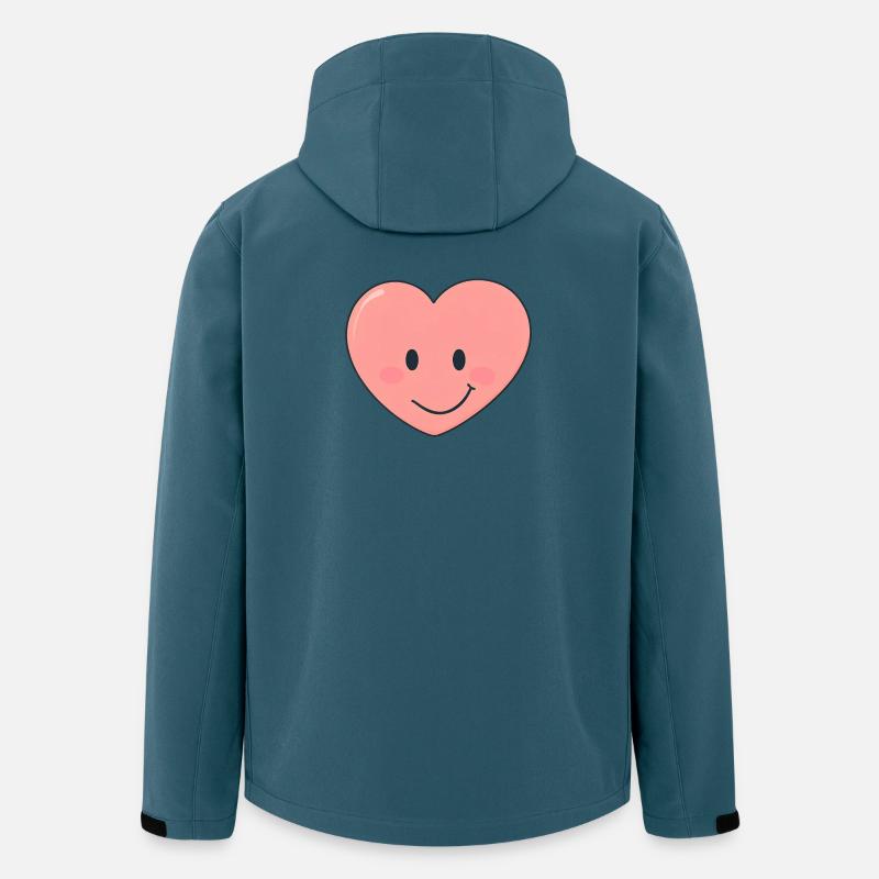 Kawaii Herz Lächeln Druck - Recycelte Männer Softshell-Jacke von Stanley/Stella - Dunkles Petrol