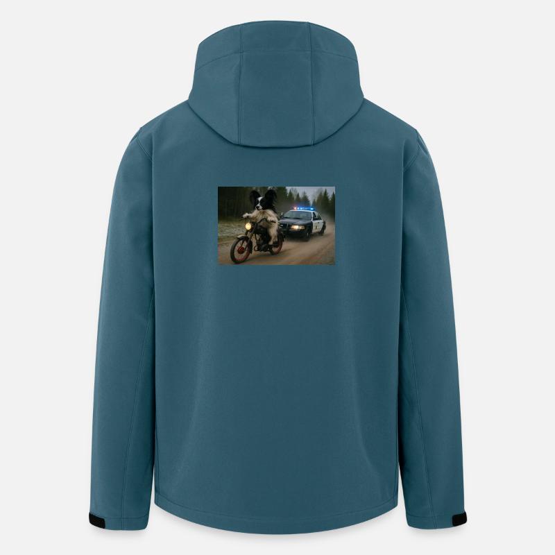 Moped von Polizeiauto gejagt - Recycelte Männer Softshell-Jacke von Stanley/Stella - Dunkles Petrol