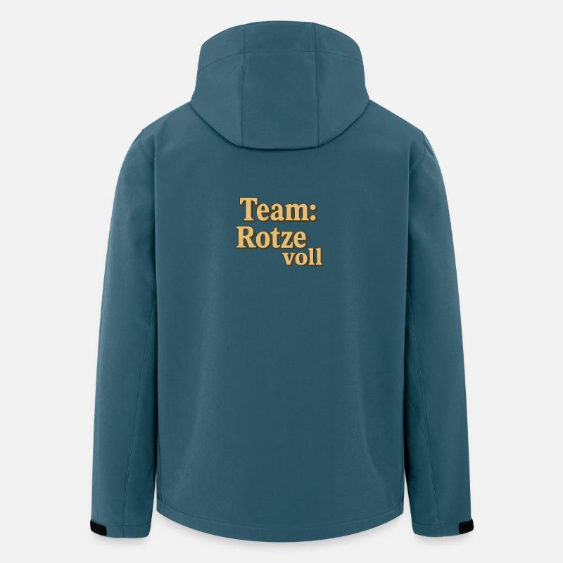 Lettrage complet Team Snot - Veste softshell homme en polyester recyclé Stanley/Stella - bleu pétrole foncé