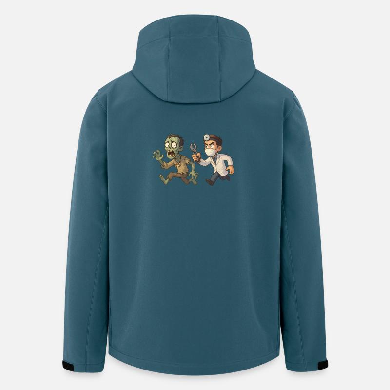 Zombie und Zahnarzt Halloween - Recycelte Männer Softshell-Jacke von Stanley/Stella - Dunkles Petrol