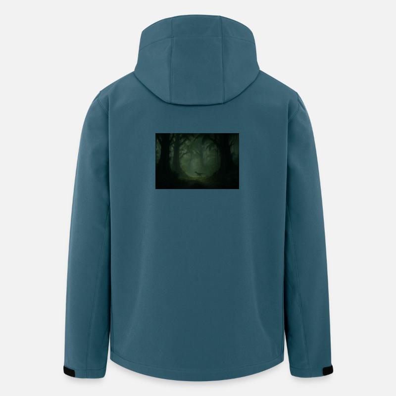 Dino im Nebelwald - Recycelte Männer Softshell-Jacke von Stanley/Stella - Dunkles Petrol