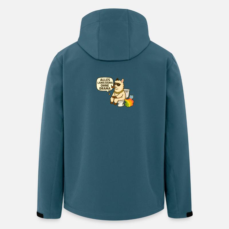Lama Rama Ohne Drama - Recycelte Männer Softshell-Jacke von Stanley/Stella - Dunkles Petrol