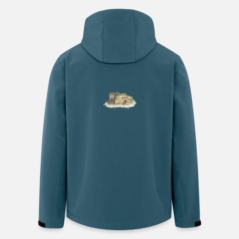 Felsenkastell im Nebel - Recycelte Männer Softshell-Jacke von Stanley/Stella - Dunkles Petrol