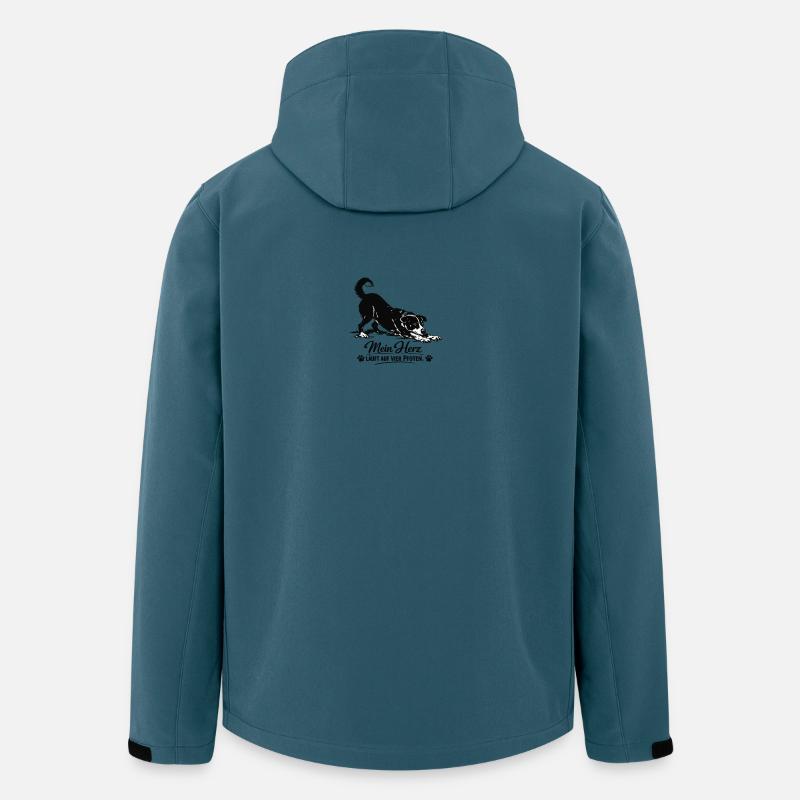 Mein Herz läuft auf vier Pfoten - Recycelte Männer Softshell-Jacke von Stanley/Stella - Dunkles Petrol