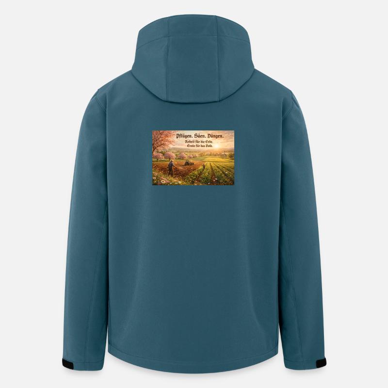 Historische Feldarbeit im Sonnenlicht - Recycelte Männer Softshell-Jacke von Stanley/Stella - Dunkles Petrol