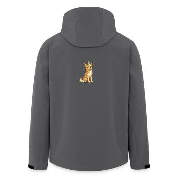 Illustration de chien licorne * Licorne * Border Collie - Veste softshell homme en polyester recyclé Stanley/Stella - bleu pétrole foncé - Dos - AI Model Male 185 light (185cm)