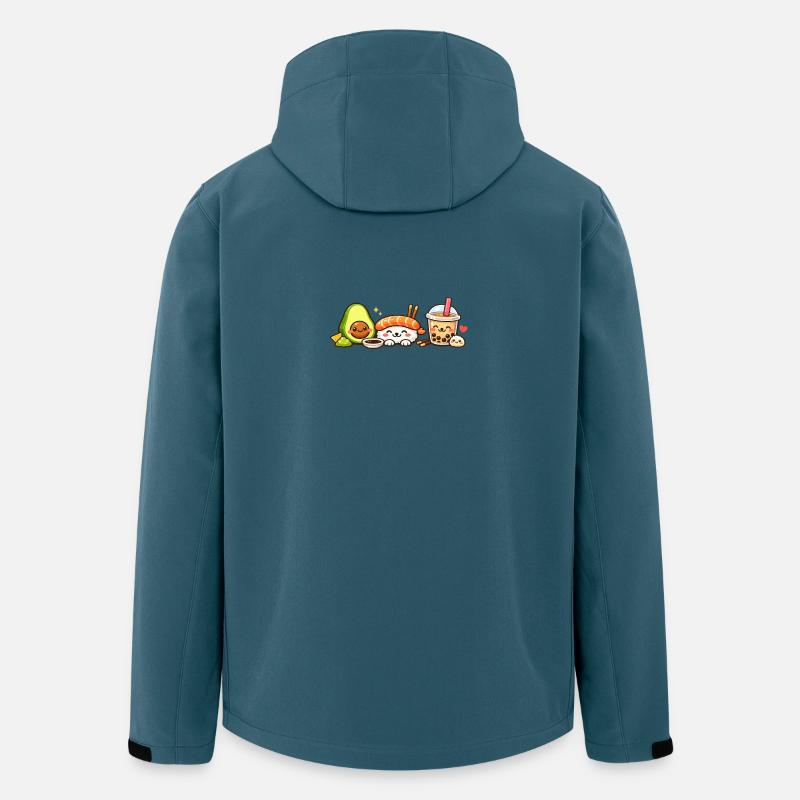 Kawaii Sushi Avocado Bubble Tea - Recycelte Männer Softshell-Jacke von Stanley/Stella - Dunkles Petrol