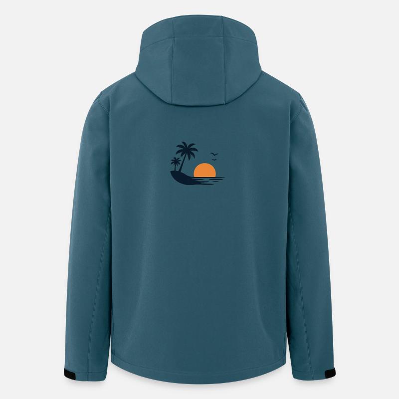 Île tropicale du couchant de soleil - Veste softshell homme en polyester recyclé Stanley/Stella - bleu pétrole foncé