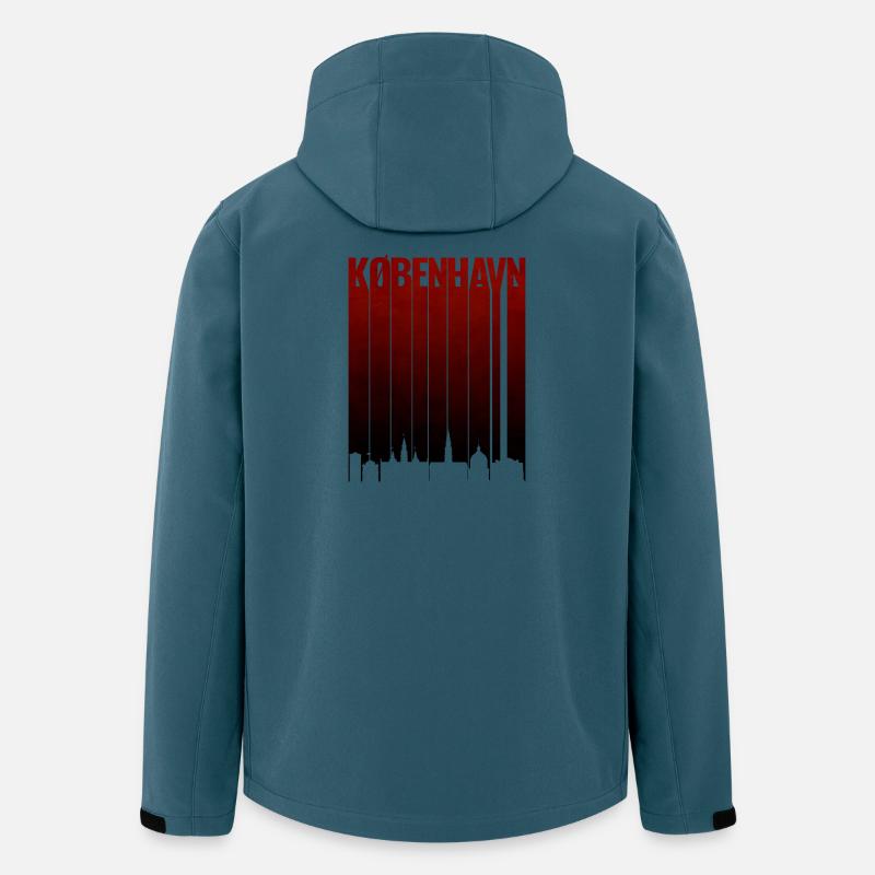 Kopenhagen Rotgradient Typo - Recycelte Männer Softshell-Jacke von Stanley/Stella - Dunkles Petrol