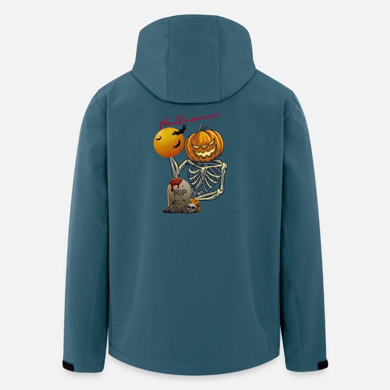 Kürbis Skelett Halloween Design - Recycelte Männer Softshell-Jacke von Stanley/Stella - Dunkles Petrol