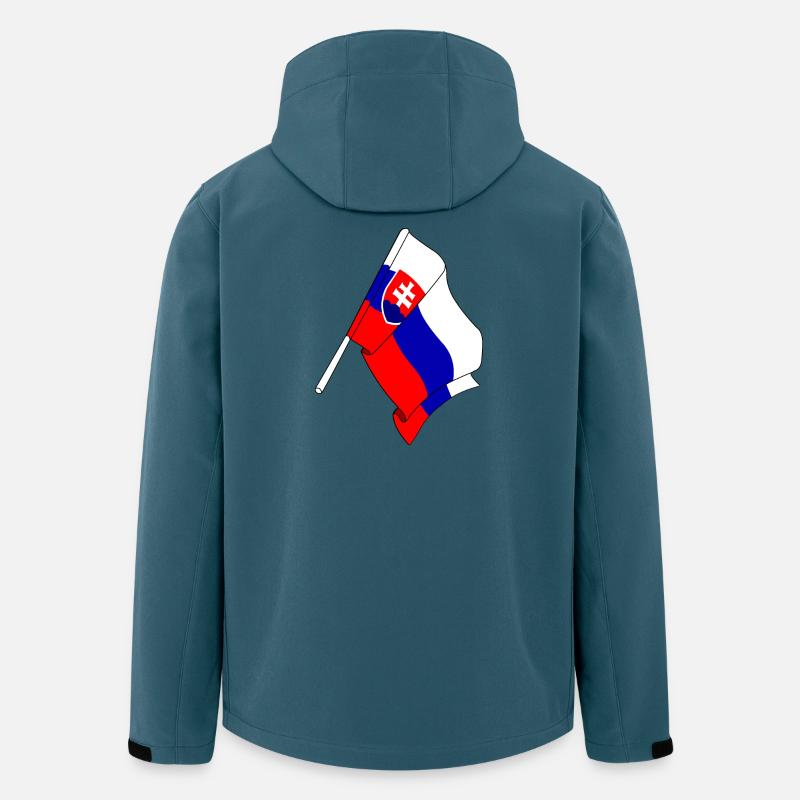 Drapeau de la Slovaquie - Veste softshell homme en polyester recyclé Stanley/Stella - bleu pétrole foncé