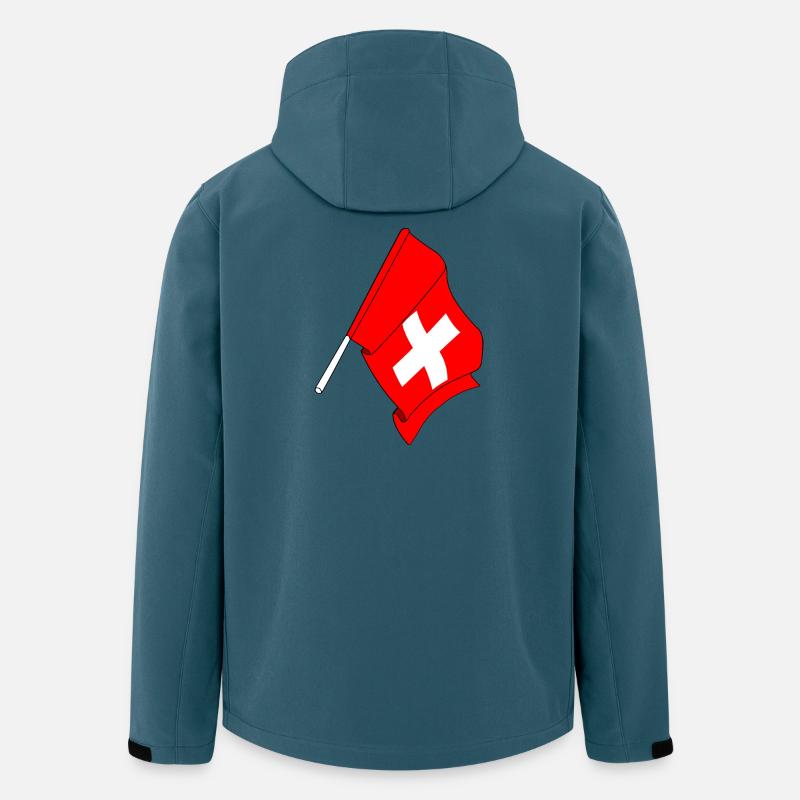 Flagge Schweiz - Recycelte Männer Softshell-Jacke von Stanley/Stella - Dunkles Petrol