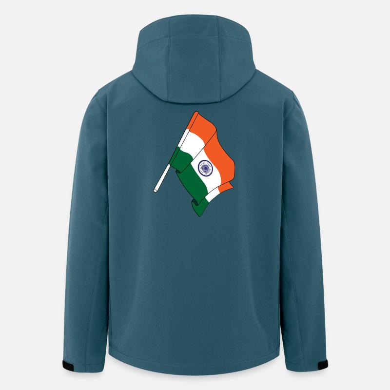 Drapeau de l’Inde - Veste softshell homme en polyester recyclé Stanley/Stella - bleu pétrole foncé