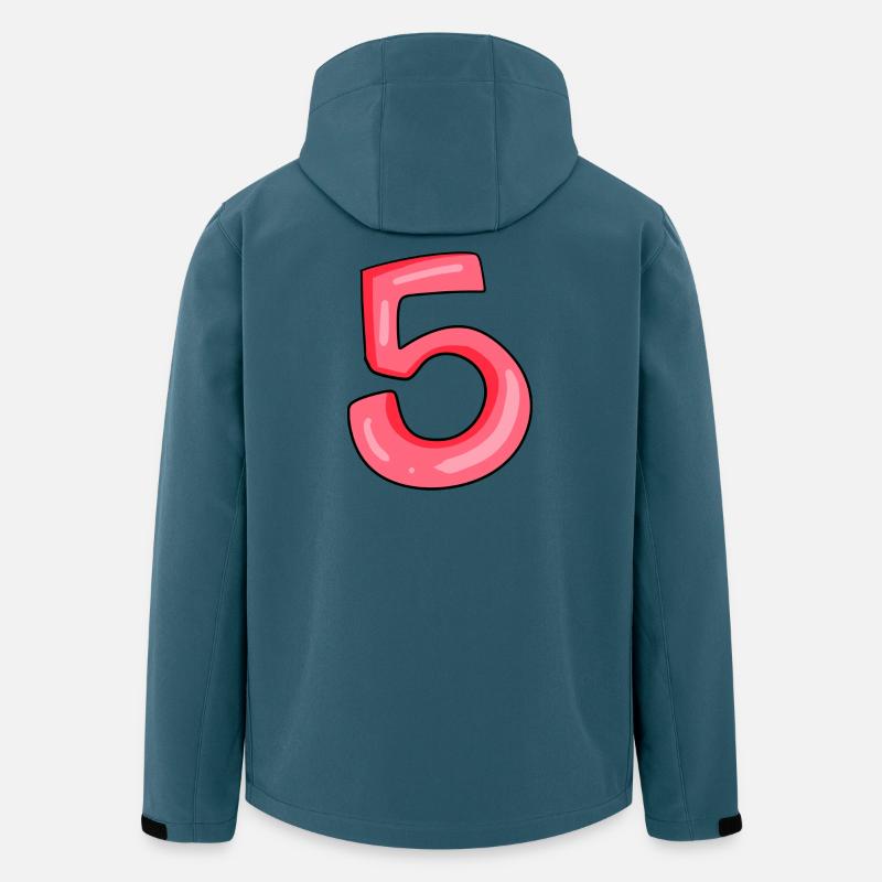 Zahl 5 Nummer - Recycelte Männer Softshell-Jacke von Stanley/Stella - Dunkles Petrol